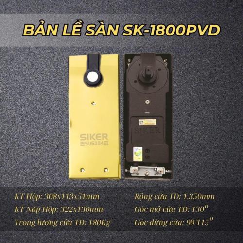 Bản lề sàn Siker SK-1800 PVD – Giải pháp hoàn hảo cho cửa kính cường lực lên đến 180kg
