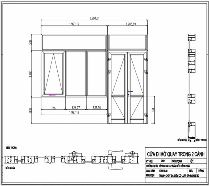 xingfa cửa đi 2 cánh