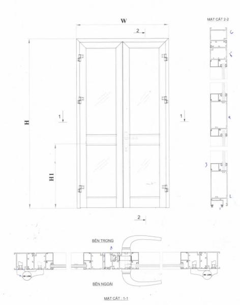 Cửa đi mở quay Xingfa hệ 55 Cửa đi mở quay Xingfa hệ 55