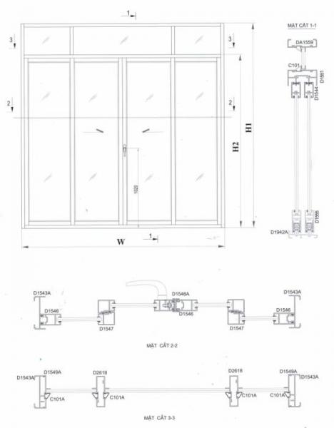 Cửa đi mở trượt Xingfa hệ 93 Cửa đi mở trượt Xingfa hệ 93