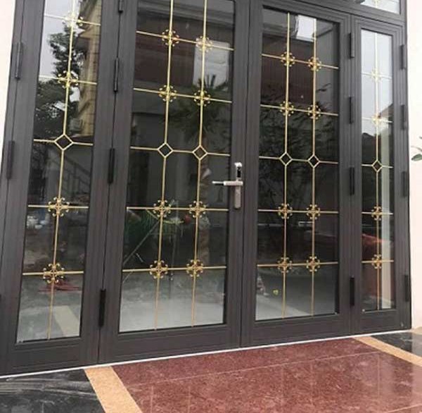 CUA XINGFA 4 CÁNH KẾT HỢP KÍNH HOA ĐỒNG