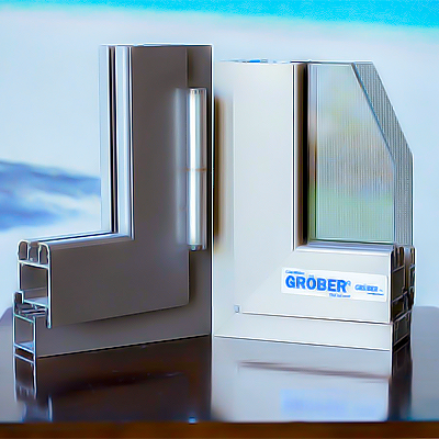 Cửa nhôm Grober -Cửa đi 4 cánh xi mạ