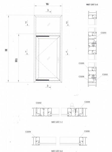 Cửa sổ mở hất Xingfa hệ 55