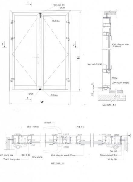 Cửa sổ mở hất Xingfa hệ 55